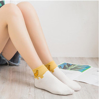Chaussettes de cheville pour femmes, printemps, colorées, motif fruits mignon, respirantes, antibactériennes, séchage rapide, élasthanne/polyester/coton, écologiques