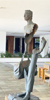 Vente flash : Sculpture en bronze Bruno de deux voyageurs grandeur nature, statue de homme