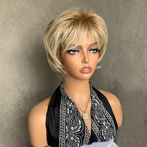 วิกผมผู้<span class=keywords><strong>หญิง</strong></span>ราคาส่ง คุณภาพดี <span class=keywords><strong>ผม</strong></span>สั้นสีบลอนด์ผสมน้ำตาล <span class=keywords><strong>ฟู</strong></span> มีหน้าม้า สำหรับผู้หญิง <span class=keywords><strong>ผม</strong></span>สังเคราะห์ ใช้ได้ทุกวัน - Product Image 3