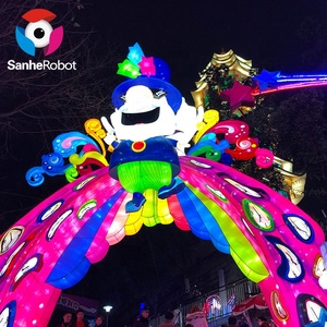 Lanterne géante personnalisée pour festival chinois en plein air, lanterne en soie colorée, imperméable, LED, en forme d'animal paon, pour Noël, fête de fin d'année - Product Image 6