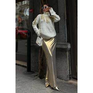 Pull en tricot à franges Sobe pour femme, manches longues, style bohème, couleur écru, anti-boulochage - Product Image 6