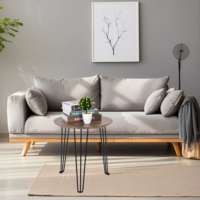 Table d'appoint ronde en fer métallique, style nordique moderne, pour canapé-lit, avec pieds hauts, fournisseur de mobilier