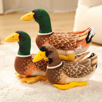 Peluche Canard Cole Simulé Woodfield, Jouet en Peluche Canard, Poupée Confortable pour Dormir, 14 Ans, Coton PP, Maille, Verni UV, Lavable