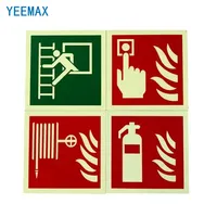 Panneau d'urgence lumineux personnalisé pour sortie de secours, symbole en PVC photoluminescent, panneaux inflammables et de matières dangereuses