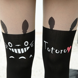Mulheres Sexy Collants Meninas Meias Gato Padrão Imprimir Cartoon Silk Pantyhose 100% Nylon - Product Image 5