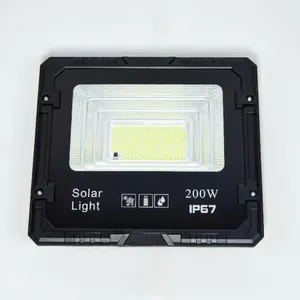 Faro Solare Nero da 200W, Luce Bianca, Telecomando per Esterni - Product Image 2