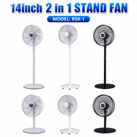 Ventilateur sur pied intelligent 2-en-1 de 14 pouces pour chambre, bureau et salle d'étude, avec refroidissement par air, personnalisable