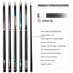 MC Series Carbon Fiber <b>Pool</b> <b>Cue</b> – 58" Billiard <b>Cue</b> Sticks Professional Low Deflection <b>Pool</b> Sticks with Uni-loc Pin Joint 12.5mm - Product Image 2