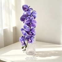 Fleur d'orchidée artificielle en impression 3D à effet réaliste pour la décoration de mariage, 9 têtes