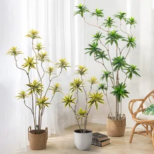 室内外装饰抗紫外线龙血树人造室内植物装饰绿色塑料假植物