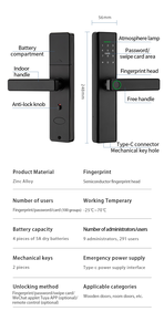 Bán hàng nóng cao có giá trị nhà thông minh khóa cửa USB sạc điện khóa cửa an ninh cao - Product Image 6