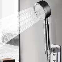 Pommeau de douche de style européen en acier inoxydable chromé de haute qualité à 9 fonctions, haute pression, brossé, grand modèle moderne