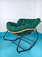 Fauteuil à bascule nid d'oiseau en fer et rotin, style commerce extérieur, 4 pièces, emballage minimal, mobilier de maison et de salon