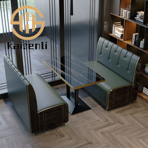 Conjunto de Sillas y Sofá Seccional de Cuero Estilo Retro con Mesa para Muebles de Restaurante Comercial, Cafetería, Bistro, Proyectos Hoteleros - Product Image 1