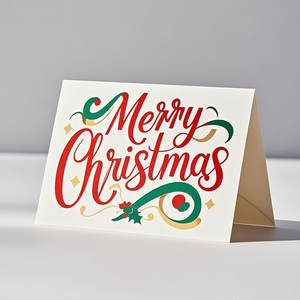 Carte de Vœux Pliable Décorative de Noël en Feuille d'Or Faite Main, Personnalisée, Estampage à Chaud, pour Remerciements, Anniversaires, Diplômes et Fêtes - Product Image 3