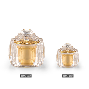 15g 30g Bow Shape Top Lid Thick Wall <strong>Octagonal</strong> Acrylic Cosmetic Skin Care <strong>Cream</strong> <strong>Jar</strong>