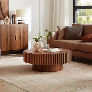 Mesa de Centro Redonda Nórdica, Combinación Moderna para Sala de Estar, Hogar, Apartamento Pequeño, Estilo Simple y Ligero de Lujo, Mesa de Centro para Sala de Estar B&B - Product Image 1