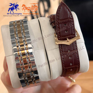 Montre mécanique automatique de luxe Longnes de haute qualité pour hommes, fabriquée en Chine, avec design phase de lune glacée et bracelet en cuir étanche - Product Image 6