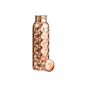 Pure Copper <b>Water</b> <b>Bottle</b> with Hammered Shine Finish 1L <b>Bottle</b> for Office Yoga & <b>Gym</b> Drinkware <b>Water</b> <b>Bottle</b> - Product Image 4