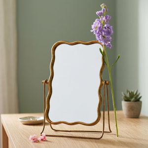 Espejo de Pared Art Deco Moderno con Marco de Latón, Acabado Dorado, Ecológico, 4 mm de Grosor, Forma Rectangular, Decorativo - Product Image 1
