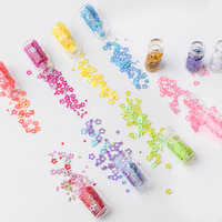 Ensemble de 48 couleurs de paillettes pour nail art en flacon de verre, poudre scintillante, paillettes hexagonales, style caviar