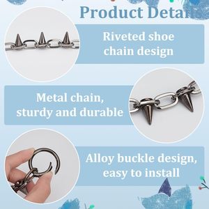 <b>Shoe</b> Chains Heart Shape <b>Shoe</b> Chain <b>Decoration</b> With Iron Ring <b>Shoe</b> Charms <b>Decoration</b> Alloy Heart Boot Strap Chains For DIY Crafts - Product Image 4