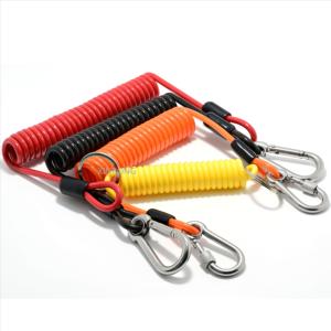 Cordon en spirale avec clip de sécurité en <span class=keywords><strong>fil</strong></span> d'acier, en acier inoxydable de qualité marine, attache extensible en spirale pour équipement de plongée - Product Image 2