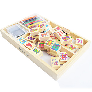 Ensemble de tampons en bois à thème de Noël avec manche en bois, pour scrapbooking, décoration de cartons, artisanat pour enfants, jouet imprimé, tampon en bois personnalisé - Product Image 1