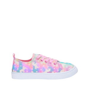 Pastel <b>Rainbow</b> Unicorn Print Low <b>Top</b> Canvas Shoes Pink Lace Up Casual Sneakers For Daily Outdoor Wear - Product Image 5