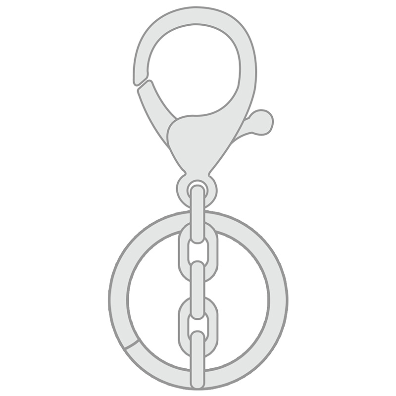 Lobster Hook Clasp + Circle Split Ring + Chain
