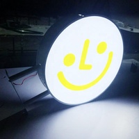 Enseigne lumineuse LED ronde personnalisée, lettres en acrylique rétroéclairées, boîte lumineuse publicitaire pour logo de magasin ou entreprise