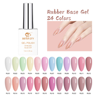 Vernis Gel Base Caoutchouc 24 Couleurs Marque Privée 15ml – Bouteille DIY Style Français Non Toxique Écologique Longue Durée Produits Nail Art