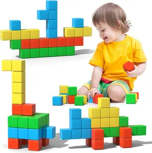 Игрушки Монтессори на заказ, 2 см, большие пластиковые кубики, строительные блоки для малышей, дошкольные Обучающие сенсорные игрушки