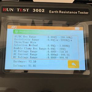 เครื่องทดสอบความต้านทานดินดิจิตอลแบตเตอรี่ลิเธียมแบบชาร์จไฟได้รับประกัน1ปีสำหรับอุปกรณ์ไฟฟ้า220V - Product Image 3