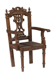 Fauteuil d'appoint contemporain en bois massif avec dossier en rotin tressé à la main et coussin en tissu rayé confortable pour un espace de vie luxueux - Product Image 2
