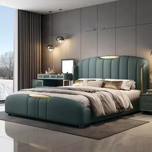 Pinzhi Home personnalisé roi reine taille up-hostered Loft ensemble de draps de lit en bois roi reine cadre de lit ensemble de literie pour chambre - Product Image 5