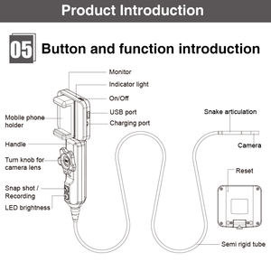 Caméra d'inspection NDT haute définition, endoscope industriel 6,0 mm pour Android et iOS - Product Image 6