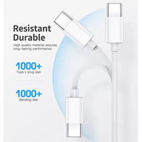 60W 3A USB C TPE Cordon de charge rapide Smart Type C PD Chargeur Câble pour Android Ordinateur Écouteur avec 3ft 6ft 1m Longueur Ligne de données