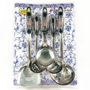 Juego de Utensilios de Cocina Multiusos de Acero Inoxidable con Espátula para Wok y Cuchara para Sopa - Product Image 4