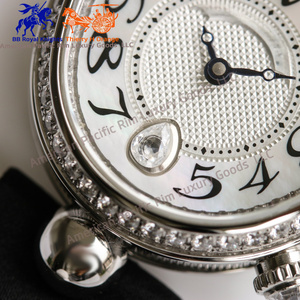 Montre à quartz de luxe sportive Bre-guet Antique pour femmes, bracelet en cuir véritable, boîtier ovale, cadran en cristal, affichage analogique, Ronda - Product Image 3