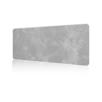Tapis de souris de jeu en marbre gris clair personnalisé, grand tapis de bureau pour clavier, base en caoutchouc naturel, résistant à l'eau, anti-rayures, en stock