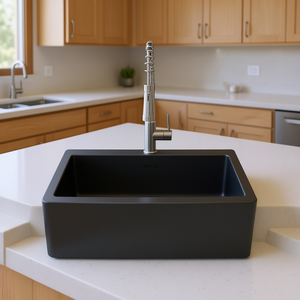 Lavello da Cucina Stile Rustico 36 Pollici, Vasca Singola, Nero Opaco, con Frontale a Grembiule, in Acciaio Inossidabile - Product Image 2