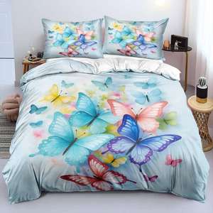 Parure de lit en microfibre brossée à motifs floraux, impression numérique 3D, dessin animé, style nordique, blanc, dropshipping, OEM personnalisé - Product Image 6