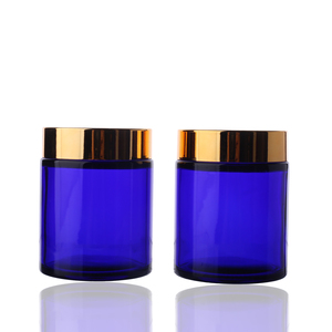 กระปุกครีม Blueglass 30g 50g 100G ขวดแก้วพร้อมฝาพลาสติกสีทอง - Product Image 1