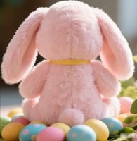 Peluche de lapin rose à oreilles tombantes sur mesure, jouet en peluche pour enfants, fabricant de peluches OEM