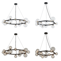 Lustre Industriel Grand Modèle Candelabre Multi-Lumières Personnalisé en Fer Forgé Style Loft Rustique Castille Camino Rond