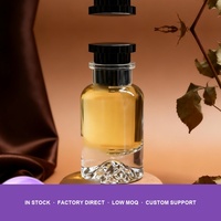 Flacon de parfum de luxe vide en verre transparent, design montagne, bouchon en métal argenté, fond épais, logo personnalisé OEM, vente en gros, boîte cadeau