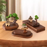 Support de présentation en bois massif ovale écologique en gros de Runwood, décoration de bureau DIY, figurines, support pour la maison, la voiture