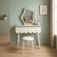 Table de maquillage multifonctionnelle moderne en bois massif avec rangement 80x40cm, durable et écologique pour la chambre à coucher
