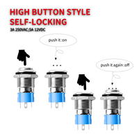 Interrupteur à bouton-poussoir DaierTek 12 mm à verrouillage 12 V LED étanche marche/arrêt avec logo métallique pour automobile et bateau